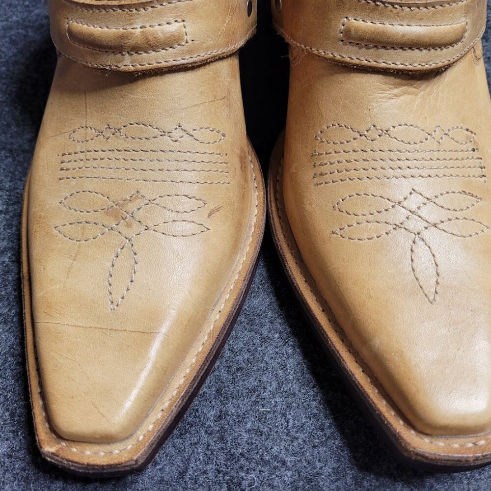 Vintage Men's Leather Western Ankle Boots SZ 7 - Picture 12 of 12
